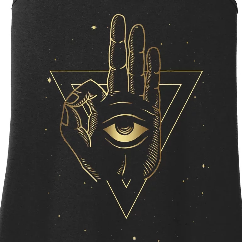 Meditation Hand Third Eye With Boho Style Ladies Essential Tank