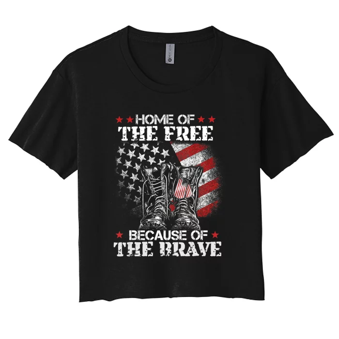 Memorial Honor The Fallen Veteran Support Women's Crop Top Tee