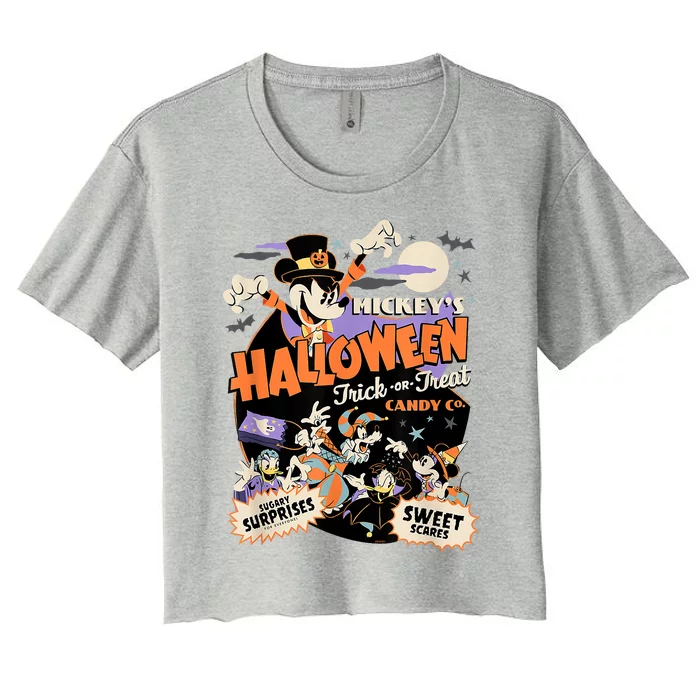 Mickey’S Halloween Trick Or Treat Candy Co. Women's Crop Top Tee