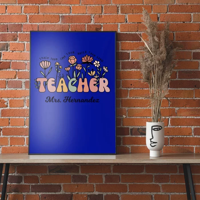 Mrs Hernandez Teacher Wildflower Back To School Funny Gift Poster