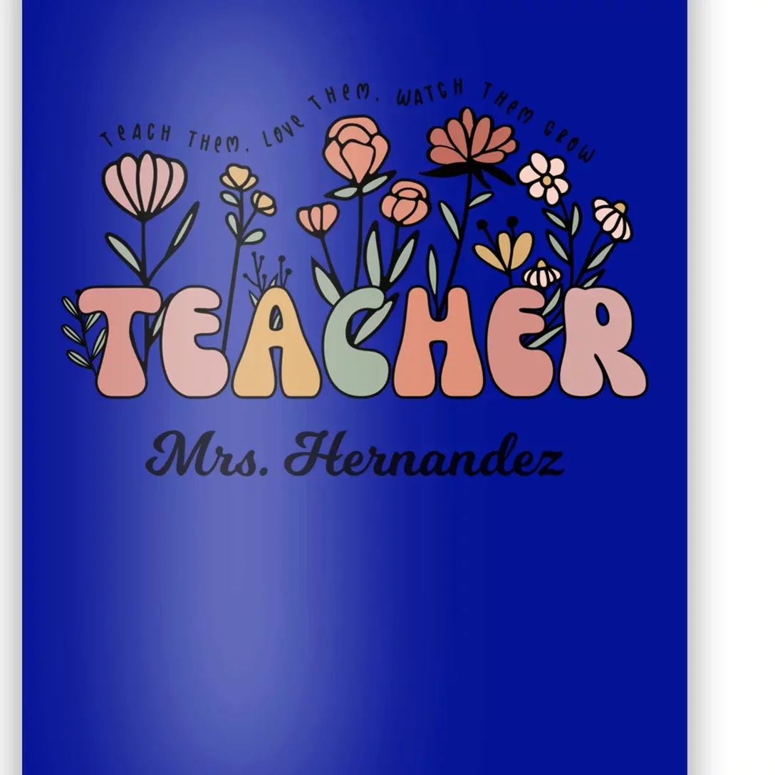 Mrs Hernandez Teacher Wildflower Back To School Funny Gift Poster