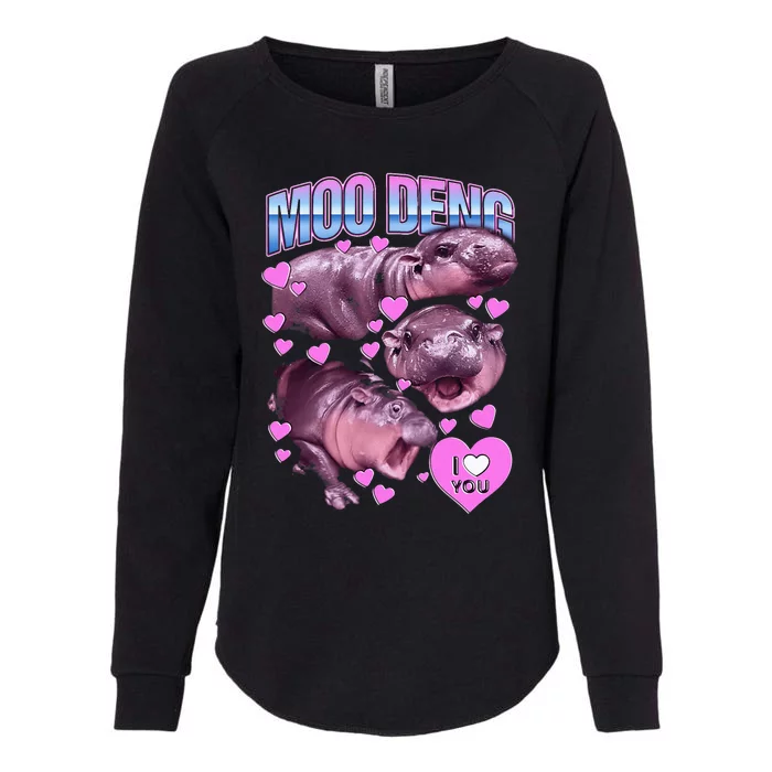 Moodeng Hippo The Famous Baby Pigmy Moodeng Womens California Wash Sweatshirt