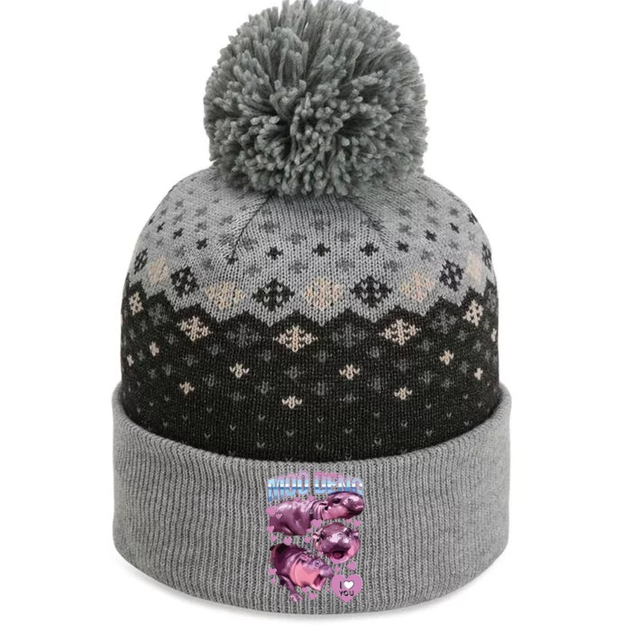 Moodeng Hippo The Famous Baby Pigmy Moodeng The Baniff Cuffed Pom Beanie