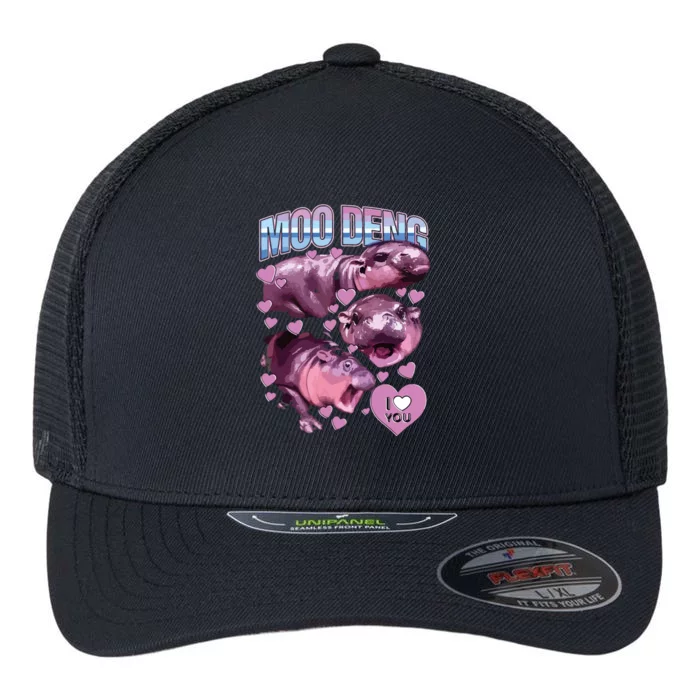 Moodeng Hippo The Famous Baby Pigmy Moodeng Flexfit Unipanel Trucker Cap