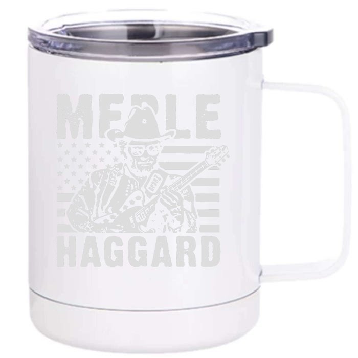 Merle Haggard T Shirt Vintage Country Rock T Shirt Front & Back 12oz Stainless Steel Tumbler Cup