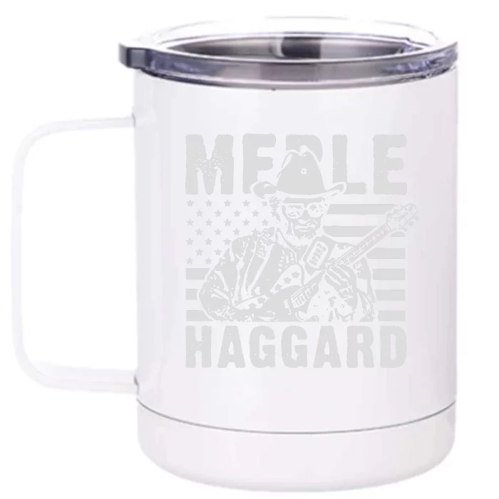 Merle Haggard T Shirt Vintage Country Rock T Shirt Front & Back 12oz Stainless Steel Tumbler Cup