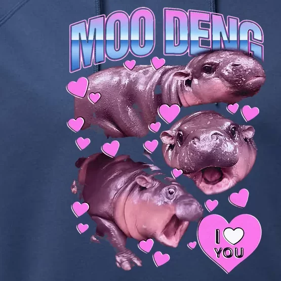 Moodeng Hippo The Famous Baby Pigmy Moodeng Performance Fleece Hoodie