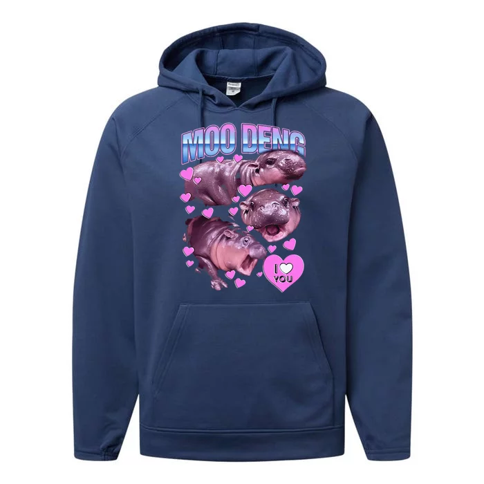 Moodeng Hippo The Famous Baby Pigmy Moodeng Performance Fleece Hoodie