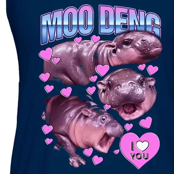 Moodeng Hippo The Famous Baby Pigmy Moodeng Ladies Essential Flowy Tank