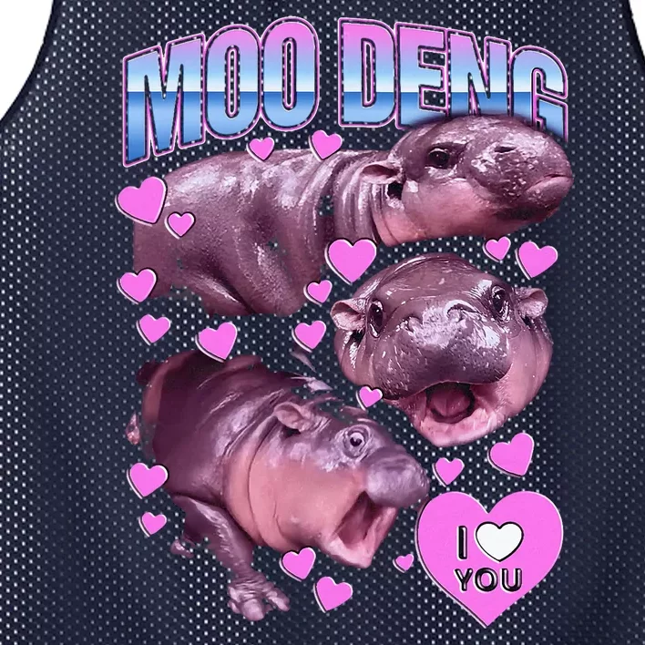 Moodeng Hippo The Famous Baby Pigmy Moodeng Mesh Reversible Basketball Jersey Tank