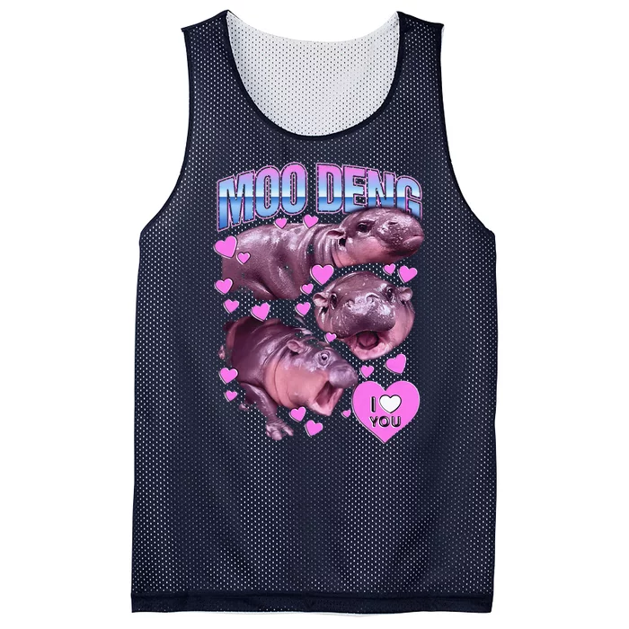 Moodeng Hippo The Famous Baby Pigmy Moodeng Mesh Reversible Basketball Jersey Tank