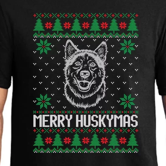 Merry Huskymas Ugly Christmas Sweater Funny Santa Gift Pajama Set