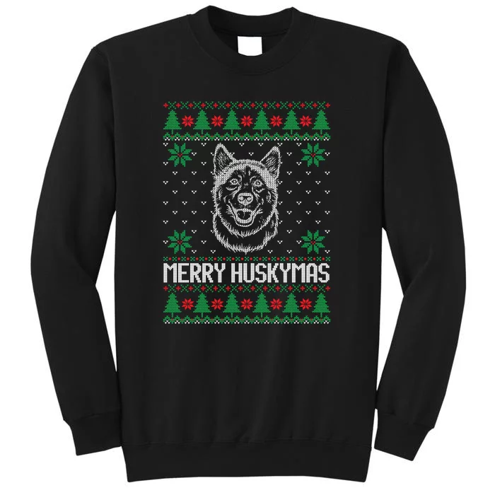 Merry Huskymas Ugly Christmas Sweater Funny Santa Gift Tall Sweatshirt