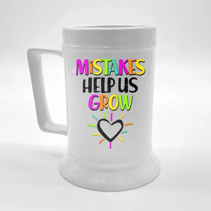 Mistakes Helps Us Grow Front & Back Beer Stein