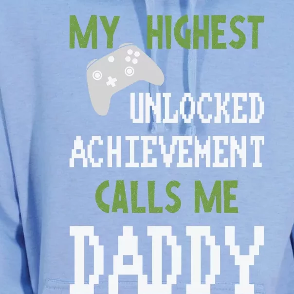 My Highest Unlocked Achievement Calls Me Daddy Fathers Day Unisex Surf Hoodie