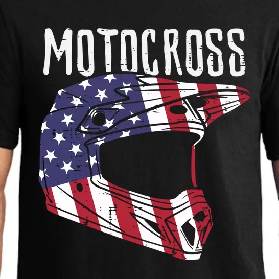 Motocross Helmet Us Flag Dirt Bike Patriot Biker Boy Pajama Set