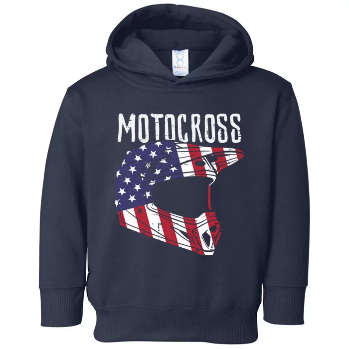 Motocross Helmet Us Flag Dirt Bike Patriot Biker Boy Toddler Hoodie