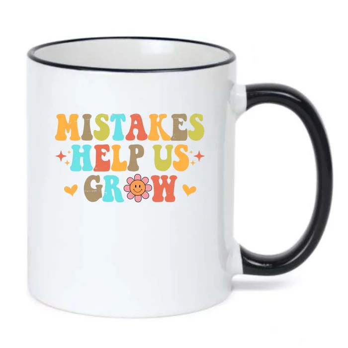 Mistakes Help Us Grow Positive Quote Black Color Changing Mug