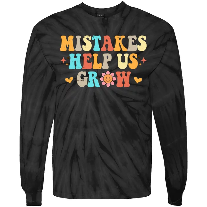 Mistakes Help Us Grow Positive Quote Tie-Dye Long Sleeve Shirt