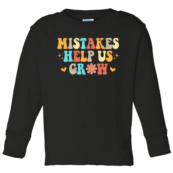 Mistakes Help Us Grow Positive Quote Toddler Long Sleeve Shirt