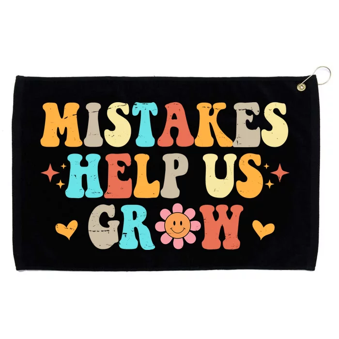 Mistakes Help Us Grow Positive Quote Grommeted Golf Towel