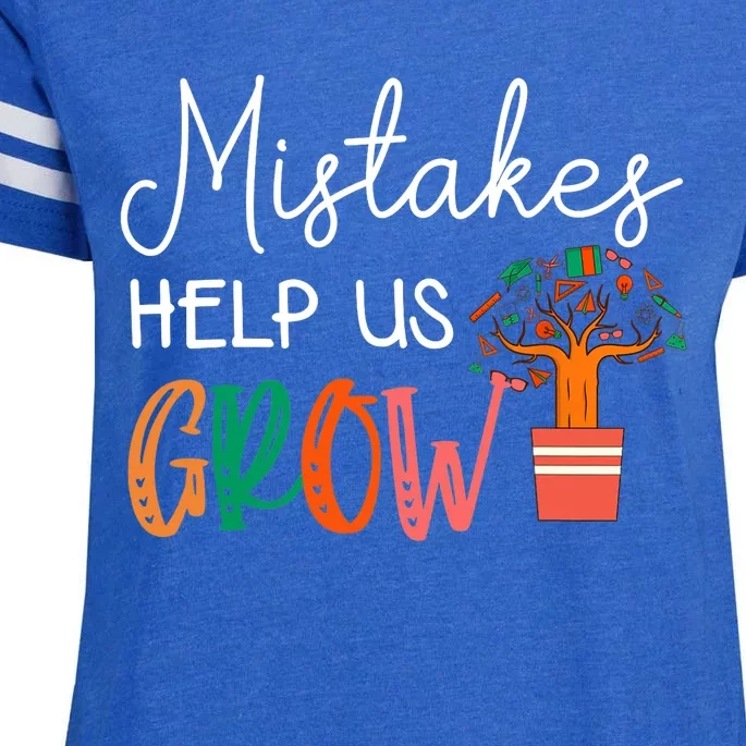 Mistakes Help Us Grow Teacher Student Mindset Motivation Enza Ladies Jersey Football T-Shirt