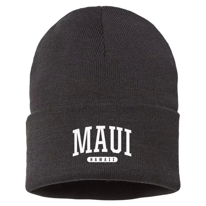 Maui Hawaii University College Sports Style HI Tee Sustainable Knit Beanie