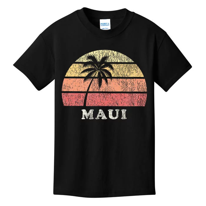 Maui HI Vintage 70s Retro Throwback Design Kids T-Shirt