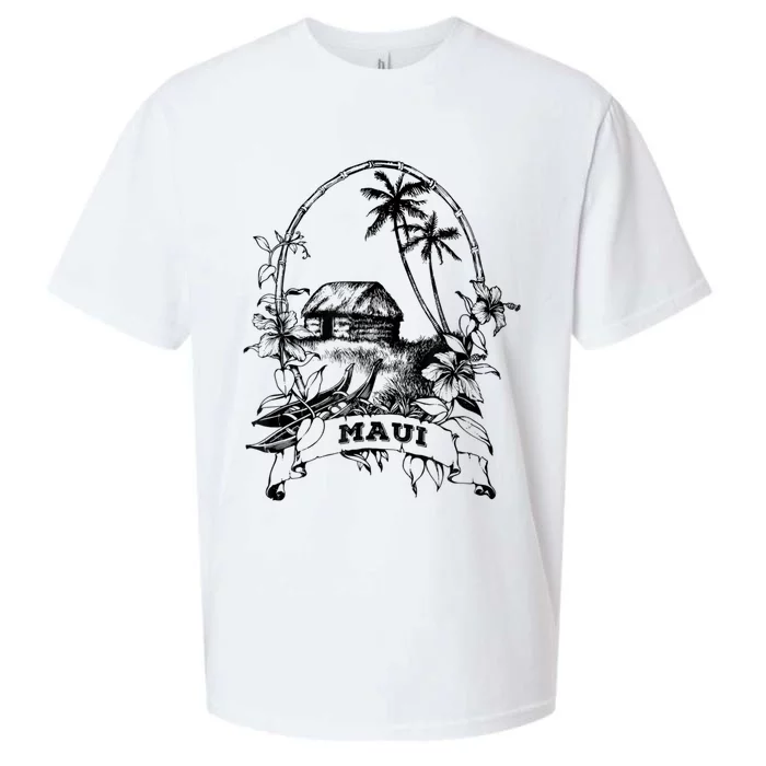 Maui Hawaii Vintage Retro Throwback Classic Vacation Sueded Cloud Jersey T-Shirt