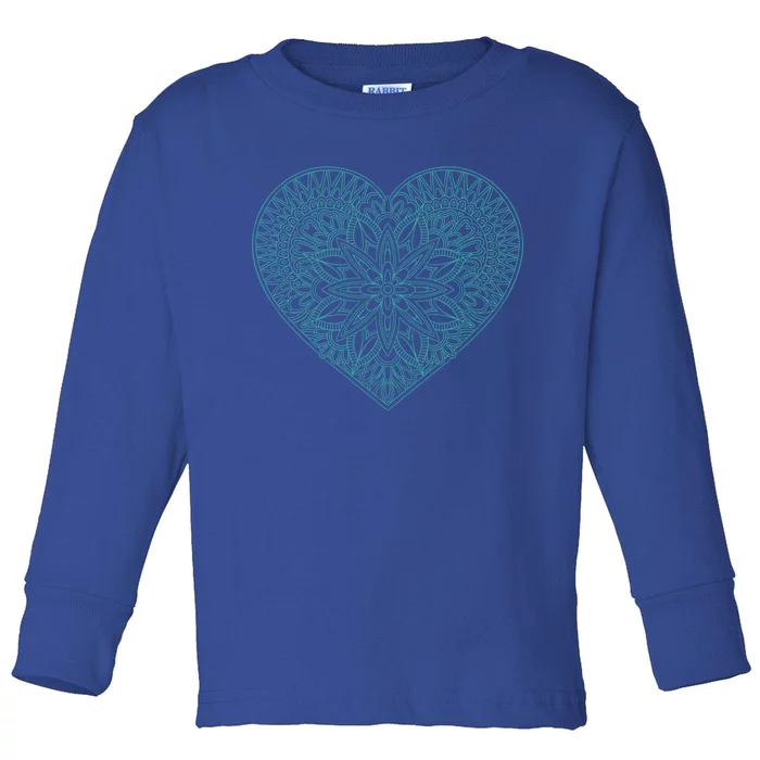 Mandala Heart Valentine's Day Cool Gift Toddler Long Sleeve Shirt