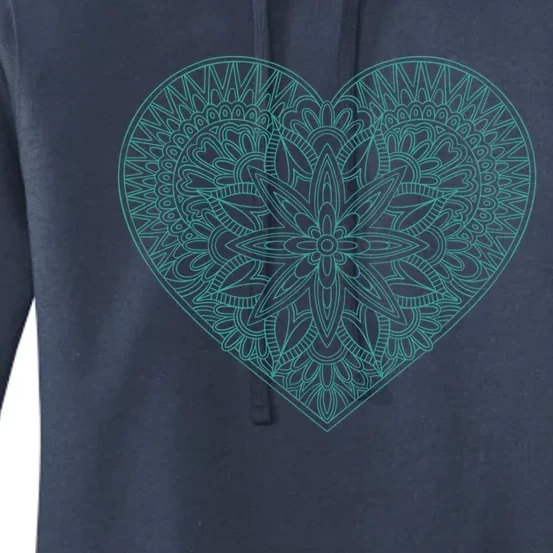 Mandala Heart Valentine's Day Cool Gift Women's Pullover Hoodie