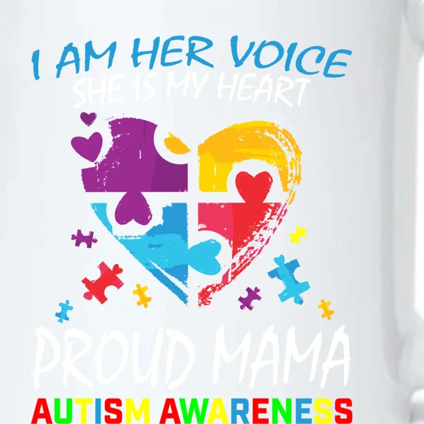 Mom Her Voice My Heart Daughter Autism Awareness Proud Mama Gift Black Color Changing Mug