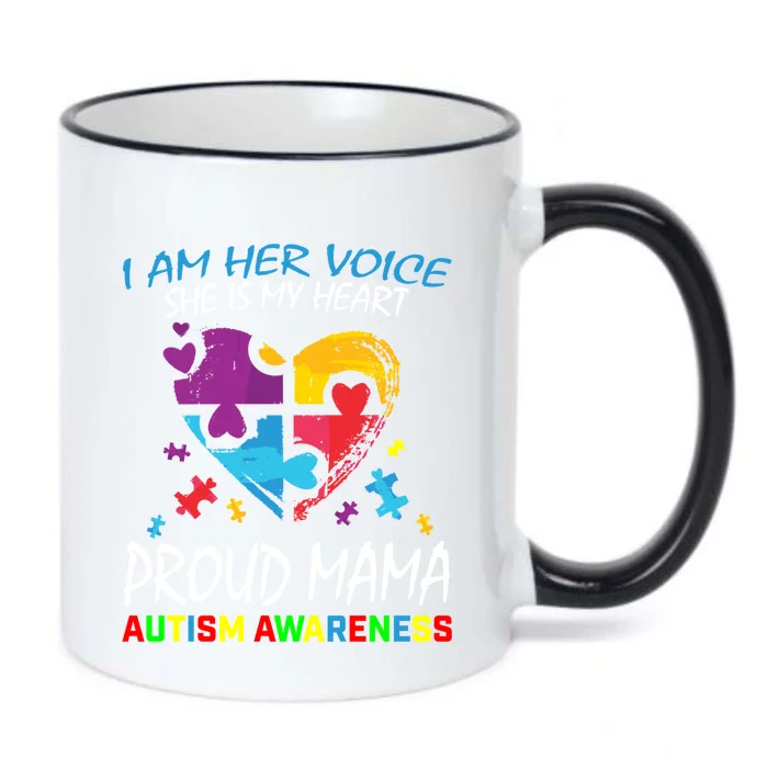 Mom Her Voice My Heart Daughter Autism Awareness Proud Mama Gift Black Color Changing Mug