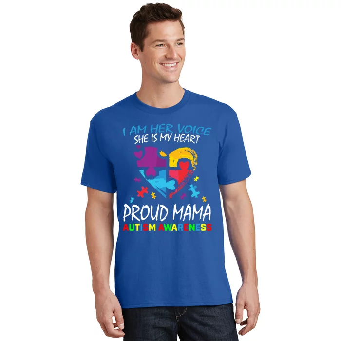 Mom Her Voice My Heart Daughter Autism Awareness Proud Mama Gift T-Shirt