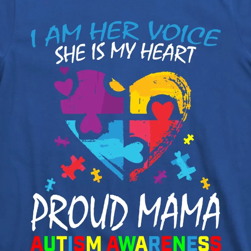 Mom Her Voice My Heart Daughter Autism Awareness Proud Mama Gift T-Shirt