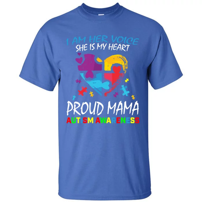 Mom Her Voice My Heart Daughter Autism Awareness Proud Mama Gift Tall T-Shirt