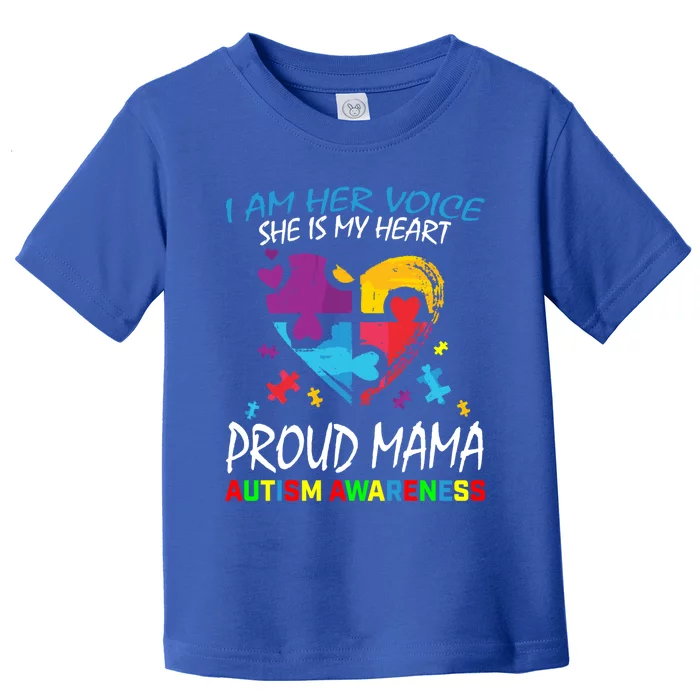 Mom Her Voice My Heart Daughter Autism Awareness Proud Mama Gift Toddler T-Shirt