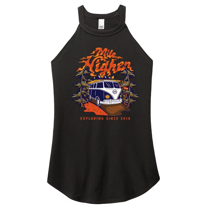 Mile Higher Van Exploring Since 2018 Women’s Perfect Tri Rocker Tank