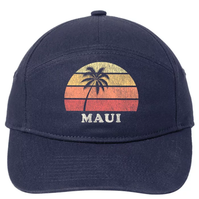 Maui HI Vintage 70s Retro Throwback Design 7-Panel Snapback Hat