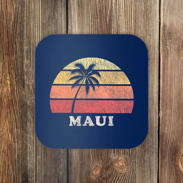 Maui HI Vintage 70s Retro Throwback Design Coaster