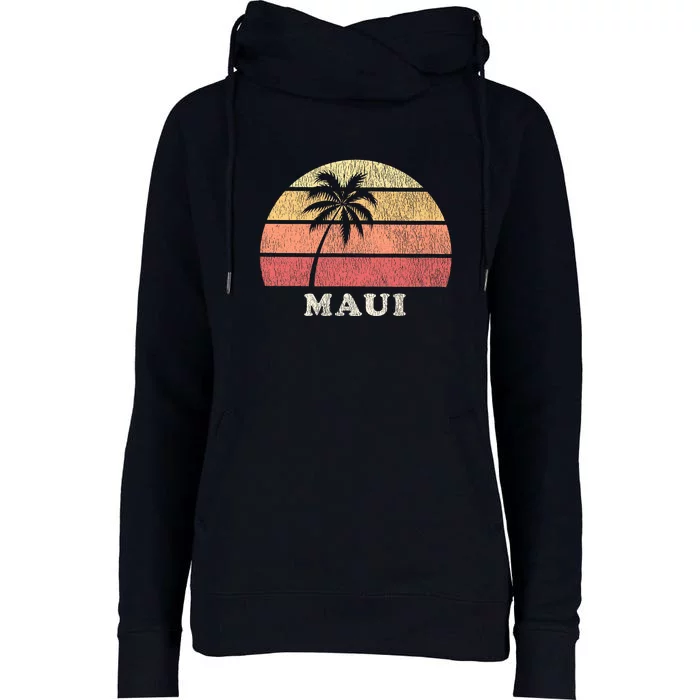 Maui HI Vintage 70s Retro Throwback Design Womens Funnel Neck Pullover Hood