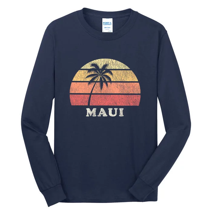 Maui HI Vintage 70s Retro Throwback Design Tall Long Sleeve T-Shirt