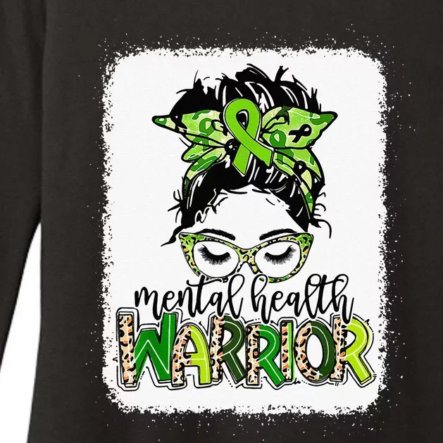 Mental Health Warrior Messy Bun Mental Health Matters Womens CVC Long Sleeve Shirt