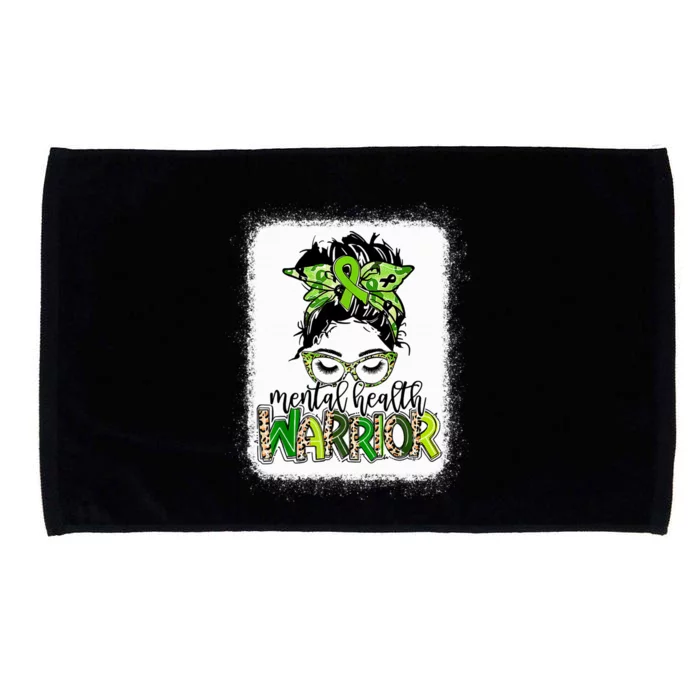 Mental Health Warrior Messy Bun Tal Health Matters Gift Microfiber Hand Towel