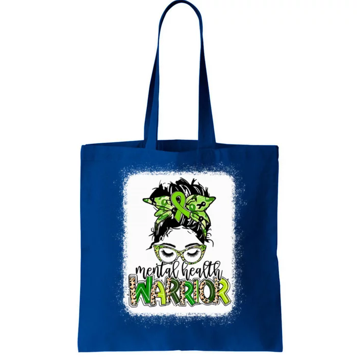 Mental Health Warrior Messy Bun Tal Health Matters Gift Tote Bag