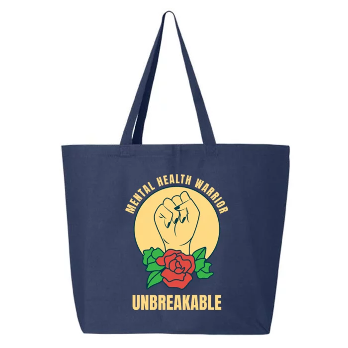 Mental Health Warrior Unbreakable Gift 25L Jumbo Tote