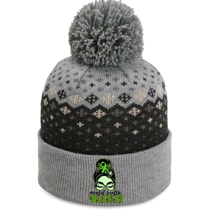 Mental Health Warrior The Baniff Cuffed Pom Beanie