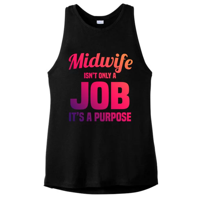 Midwife Healthcare Worker Labour Birth Job Purpose Gift Ladies Tri-Blend Wicking Tank