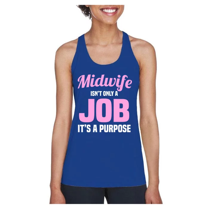 Midwife Healthcare Worker Labour Birth Job Purpose Gift Women's Racerback Tank