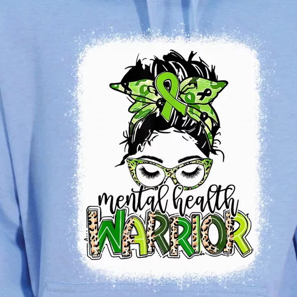 Mental Health Warrior Messy Bun Tal Health Matters Gift Unisex Surf Hoodie